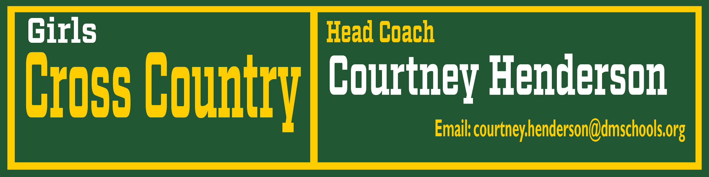 Head Coach Cross Country